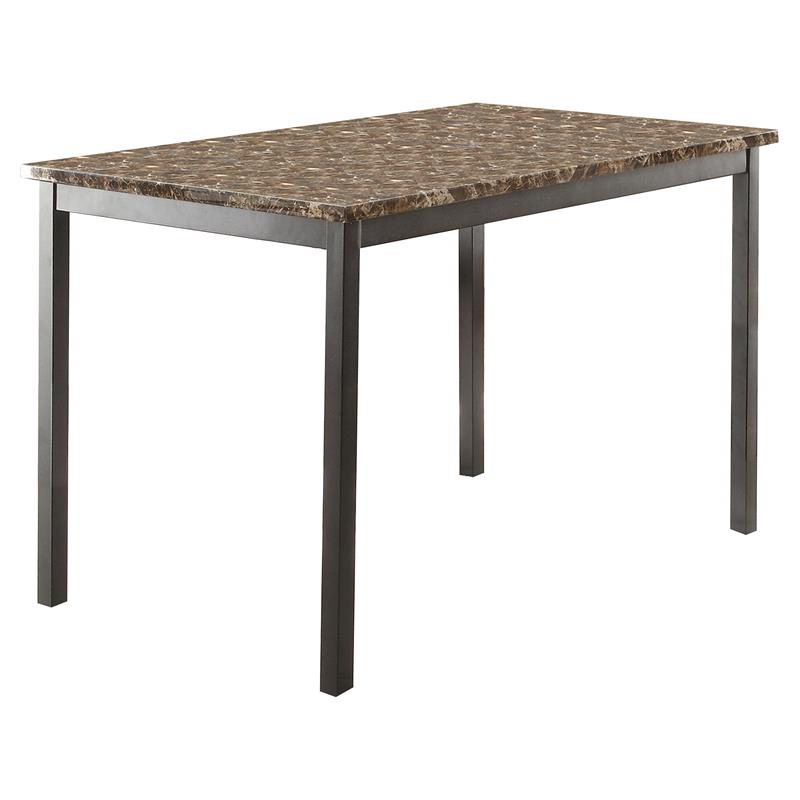 Pemberly Row Contemporary Metal Dining Room Table in Black Cymax Business