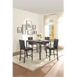 Pemberly Row Contemporary Metal Counter Height Dining Room Table in Black