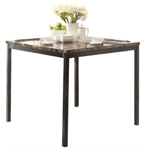 Pemberly Row Contemporary Metal Counter Height Dining Room Table in Black