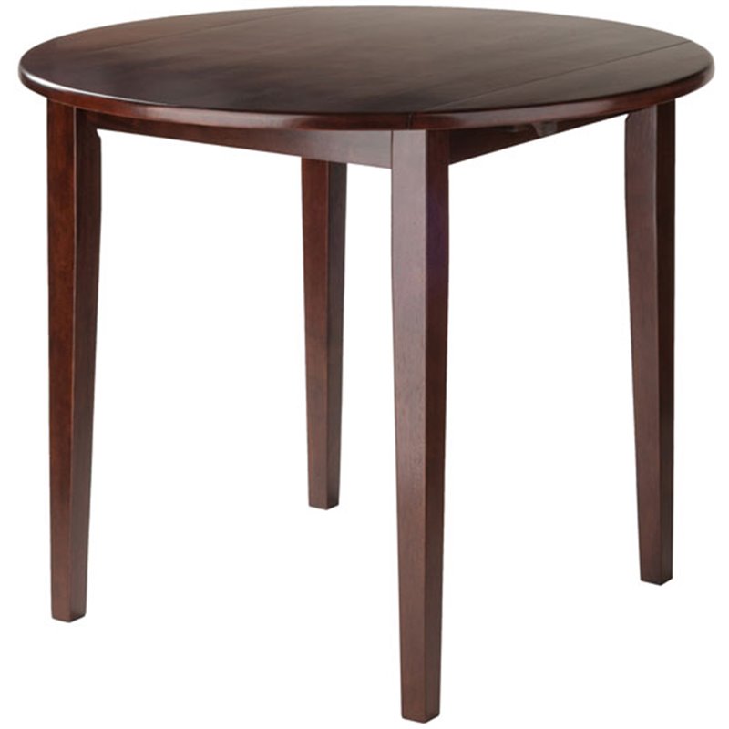Pemberly Row 3-Piece Drop Leaf Transitional Solid Wood Dining Set in Rich Walnut