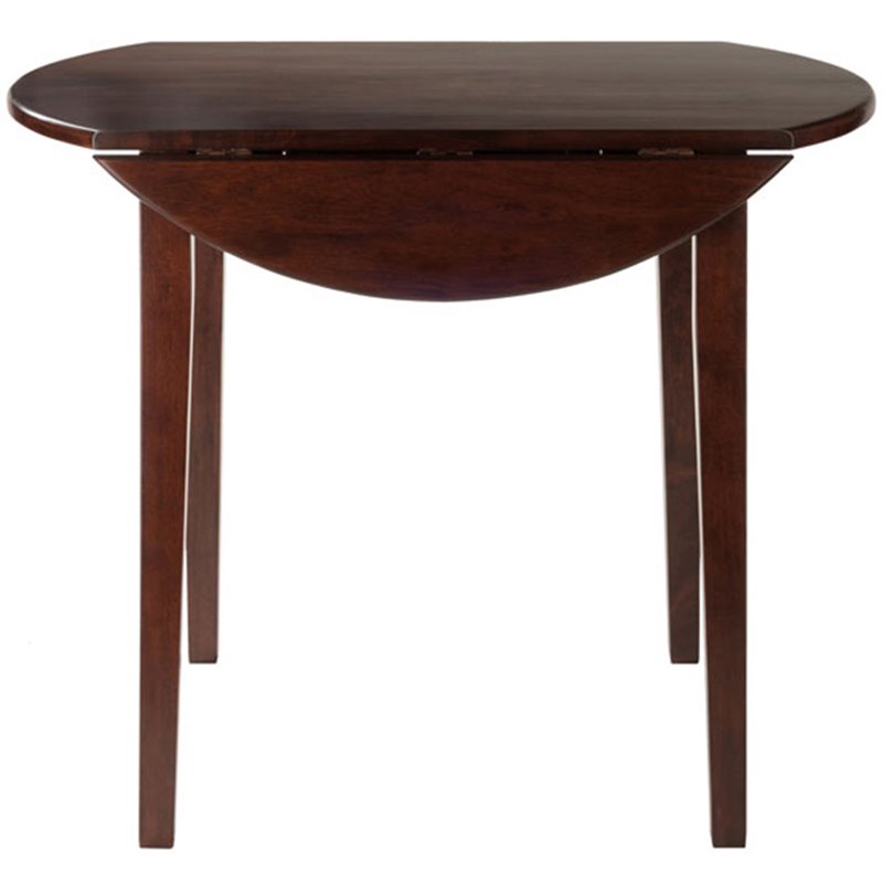 Pemberly Row 3-Piece Drop Leaf Transitional Solid Wood Dining Set in Rich Walnut