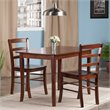 Pemberly Row 3-Piece Transitional Solid Wood Dining Set in Walnut