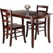 Pemberly Row 3-Piece Transitional Solid Wood Dining Set in Walnut