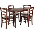 Pemberly Row 5-Piece Transitional Solid Wood Dining Set in Walnut