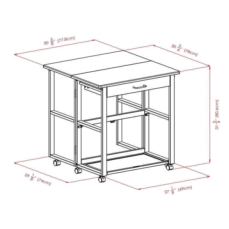 Pemberly Row 3-Piece Transitional Solid Wood Drop Leaf Dining Set in Walnut