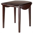 Pemberly Row 3-Piece Drop Leaf Solid Wood Dining Set w/ Round Tabletop in Walnut