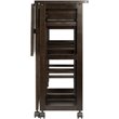 Pemberly Row 3-Piece Solid Wood Drop Leaf Space Saver Dining Set in Coffee
