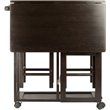 Pemberly Row 3-Piece Solid Wood Drop Leaf Space Saver Dining Set in Coffee