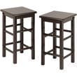 Pemberly Row 3-Piece Solid Wood Drop Leaf Space Saver Dining Set in Coffee