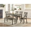 Pemberly Row 6 Piece Wood Dining Set in Gray