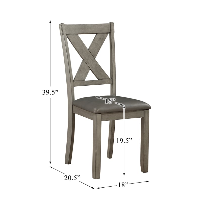 Pemberly Row 6 Piece Wood Dining Set in Gray