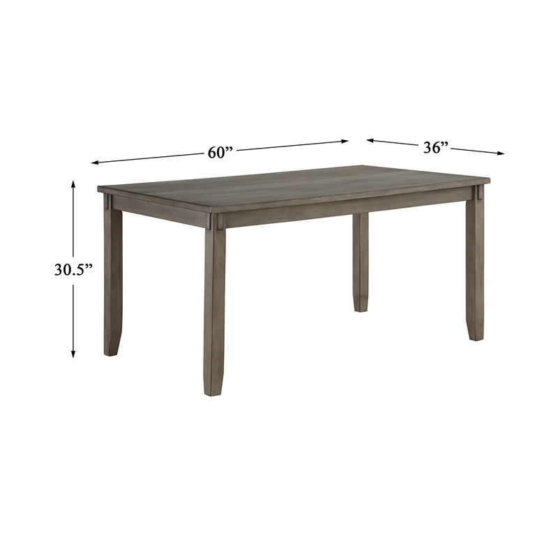 Pemberly Row 6 Piece Wood Dining Set in Gray