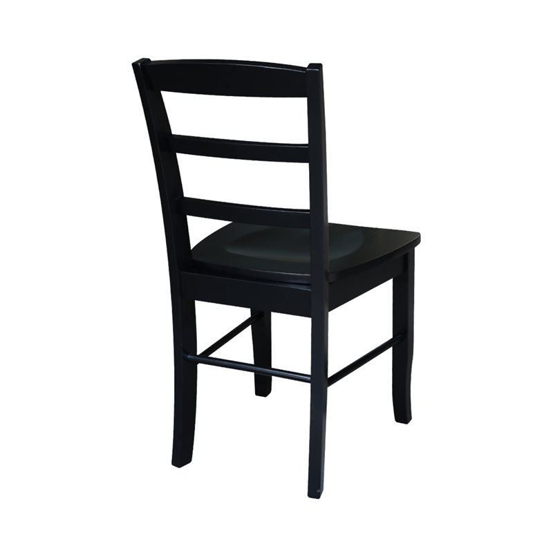 Pemberly Row Ladderback Dining Chair in Black (Set of 2)