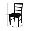 Pemberly Row Ladderback Dining Chair in Black (Set of 2)