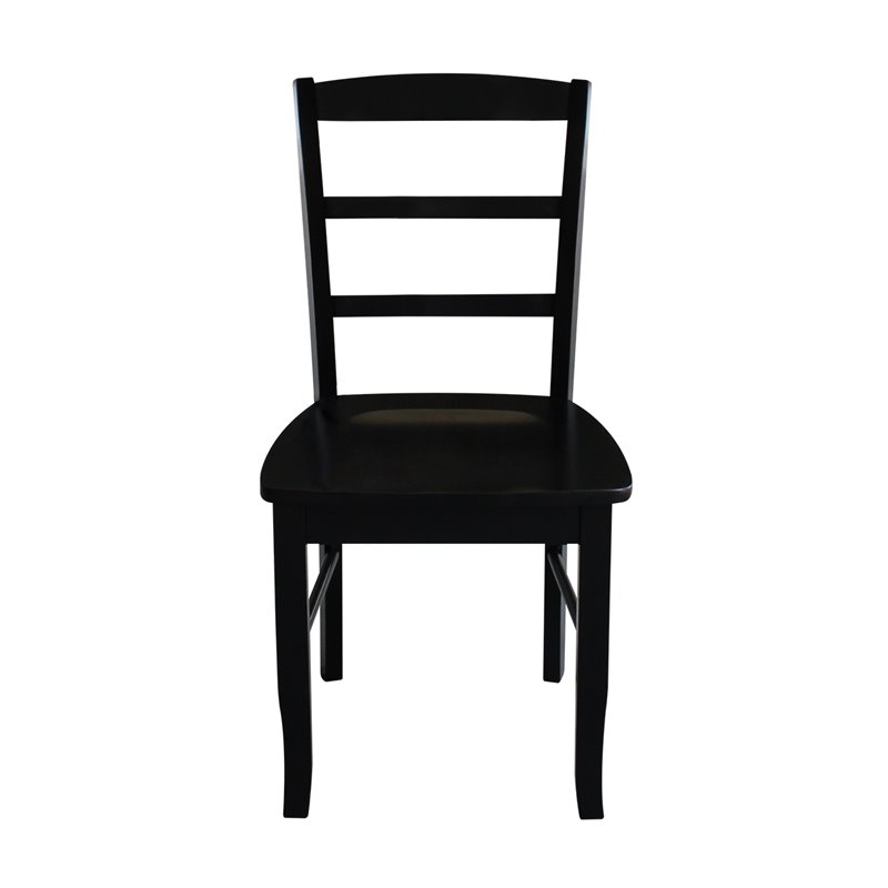 Pemberly Row Ladderback Dining Chair in Black (Set of 2)