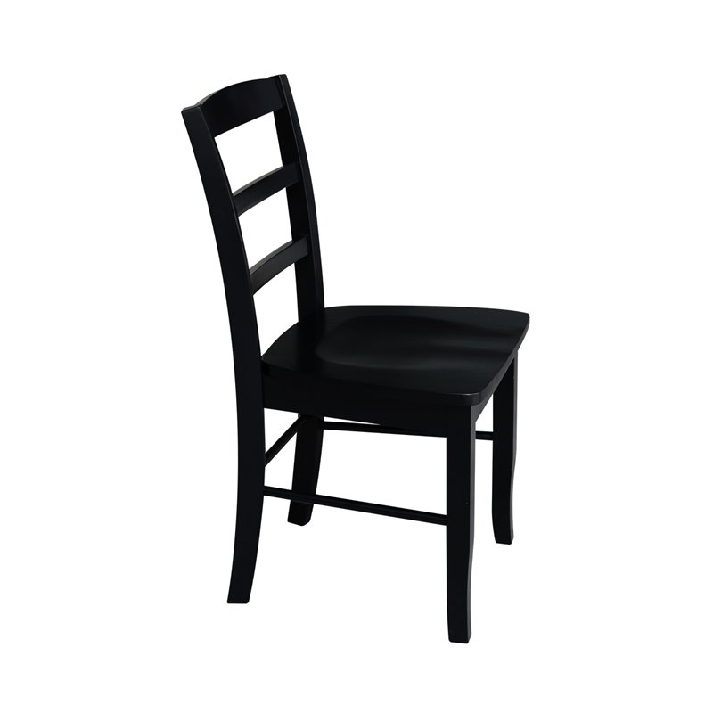 Pemberly Row Ladderback Dining Chair in Black (Set of 2)