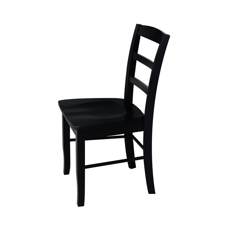Pemberly Row Ladderback Dining Chair in Black (Set of 2)