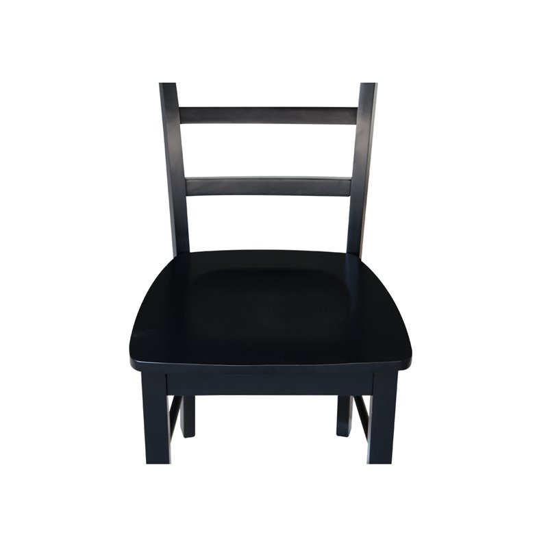 Pemberly Row Ladderback Dining Chair in Black (Set of 2)