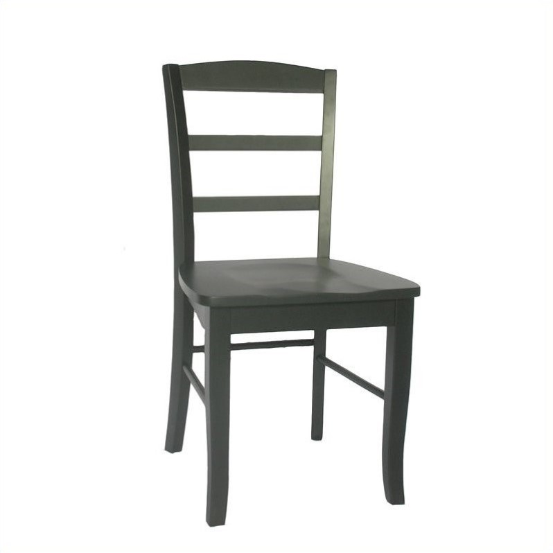 Pemberly Row Ladderback Dining Chair in Black (Set of 2)