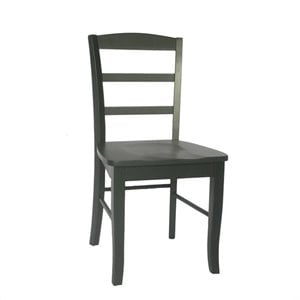 Pemberly Row Ladderback Dining Chair in Black (Set of 2)