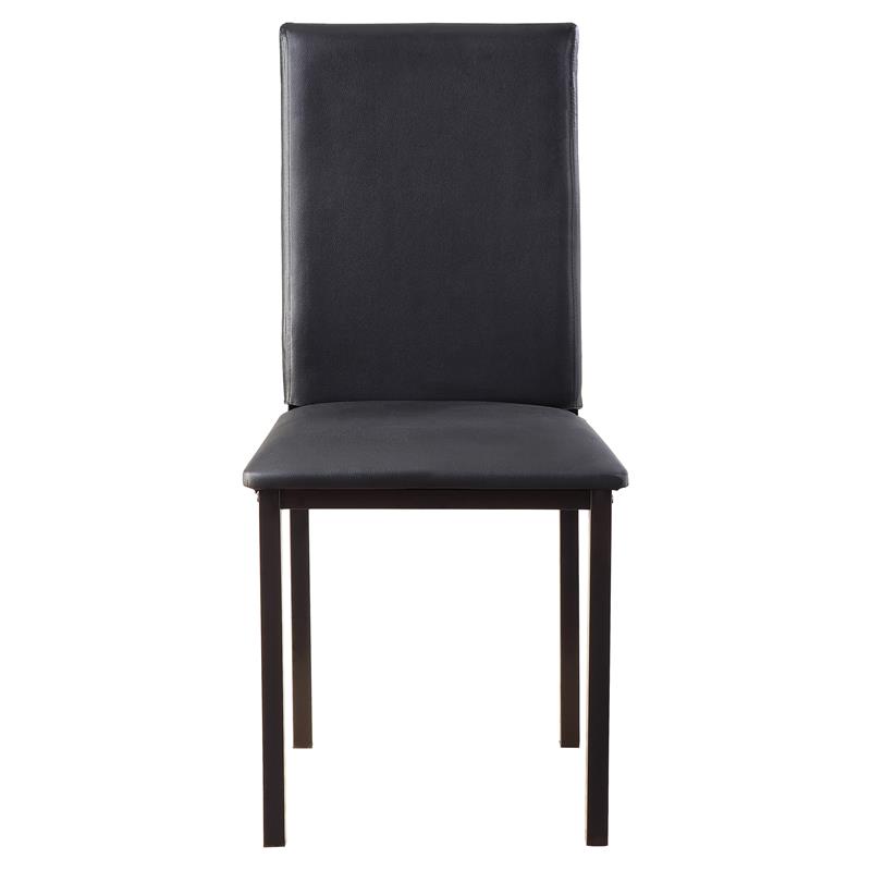 Pemberly Row Contemporary Metal Dining Room Side Chairs in Black (Set of 4)
