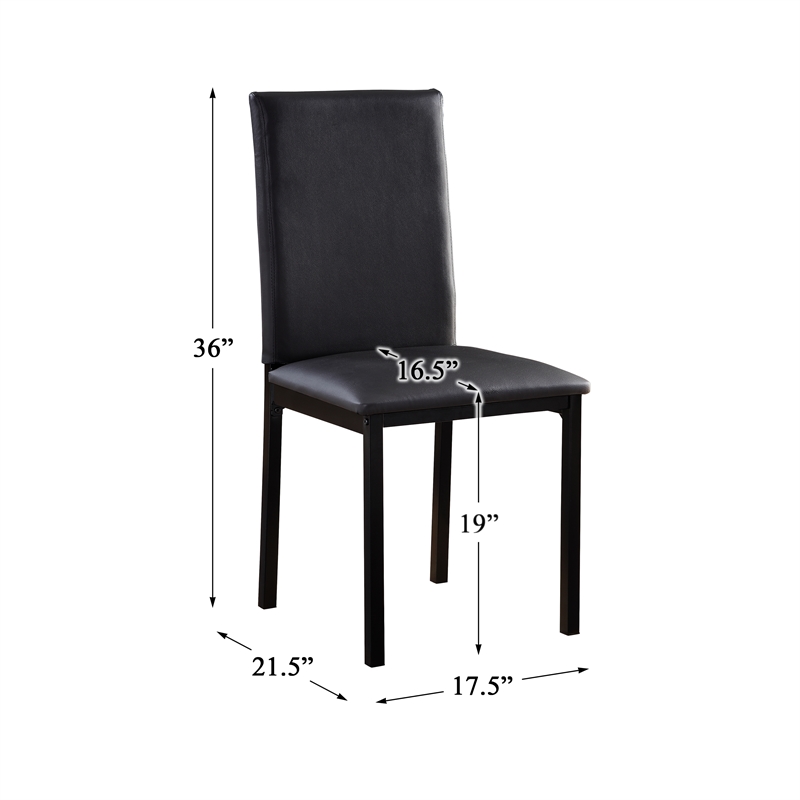 Pemberly Row Contemporary Metal Dining Room Side Chairs in Black (Set of 4)