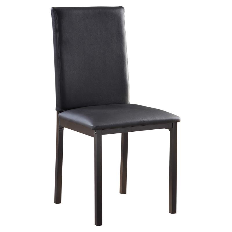 Pemberly Row Contemporary Metal Dining Room Side Chairs in Black (Set of 4)
