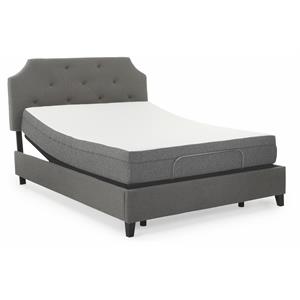 Pemberly Row 10&quot Gel King Mattress and Model P Bed Base in White