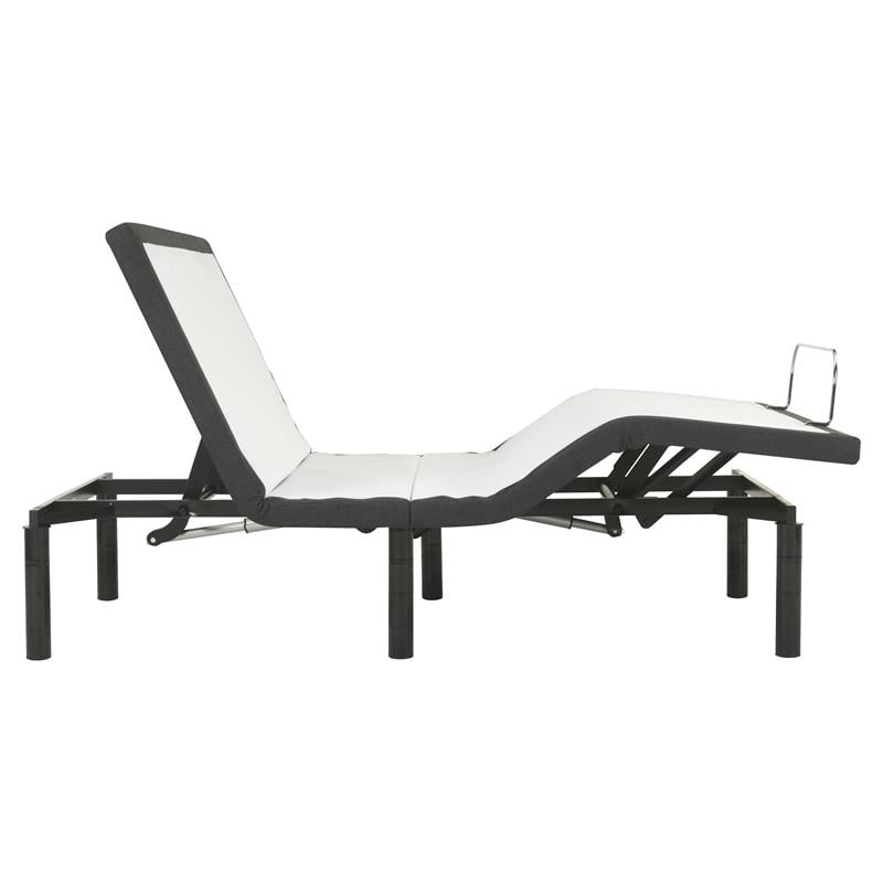 Pemberly Row Transitional Metal Model 2 Adjustable Twin Long Bed Base in Black
