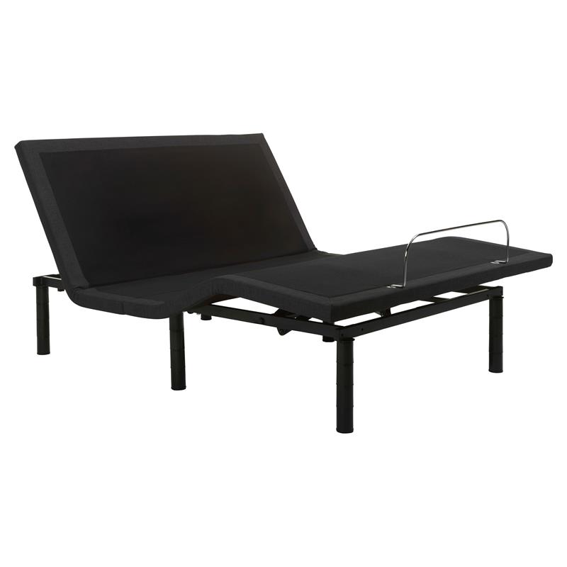 Pemberly Row Metal Model G Adjustable Queen Bed Base in Black