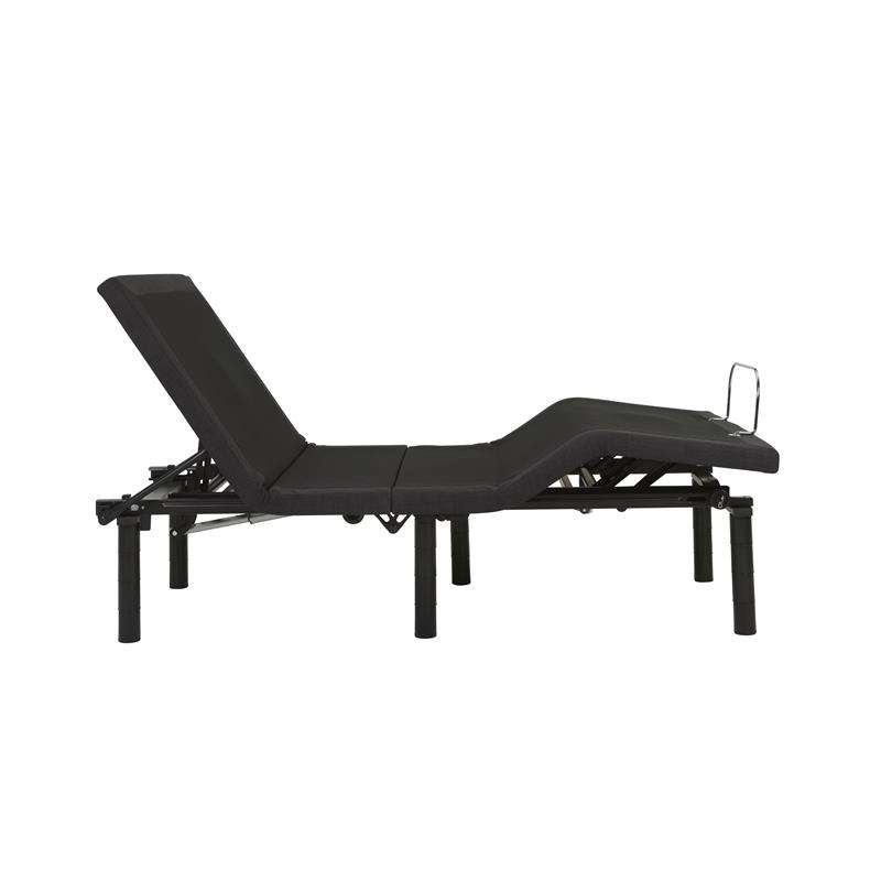 Pemberly Row Modern Metal Model G Adjustable Twin Long Bed Base in Black