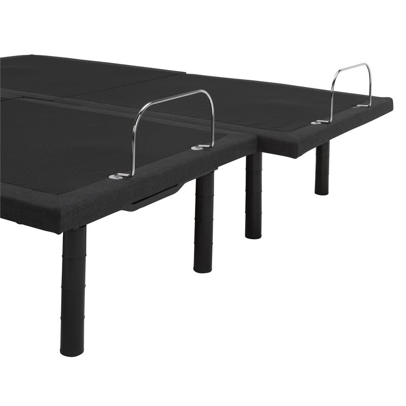 Pemberly Row Modern Metal Model G Adjustable Twin Long Bed Base in Black