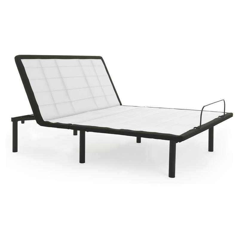 Pemberly Row Metal Model H Adjustable Full Bed Base in Black