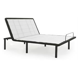 pemberly row adjustable metal model h bed base in black
