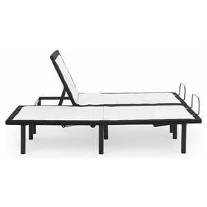 Pemberly Row Transitional Metal Model H Adjustable King Split Bed Base in Black
