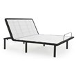 Pemberly Row Transitional Metal Model H Adjustable Queen Bed Base in Black/White