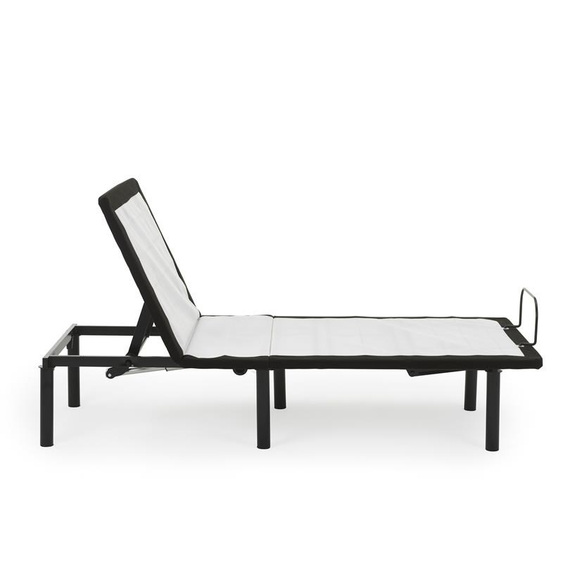 Pemberly Row Transitional Metal Model H Adjustable Twin Long Bed Base in Black