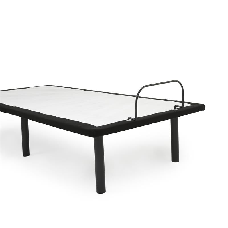 Pemberly Row Transitional Metal Model H Adjustable Twin Long Bed Base in Black