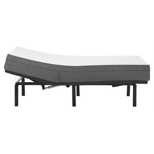 Pemberly Row 10&quot Gel Twin Long Mattress and Model 2 Bed Base in White