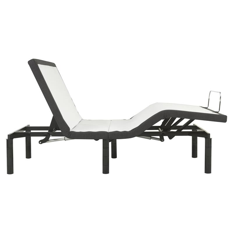 Pemberly Row Metal Model P Adjustable Twin Long Bed Base in Black