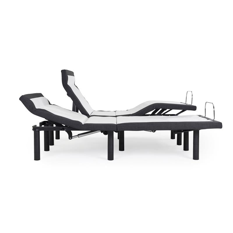 Pemberly Row Plush Cal King Split Mattress and T Bed Base in White