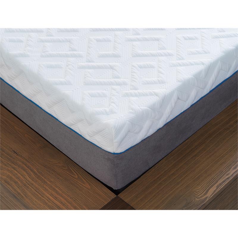 Pemberly Row Plush Cal King Split Mattress and T Bed Base in White