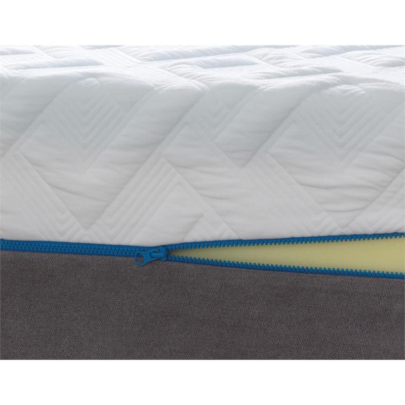 Pemberly Row Plush Cal King Split Mattress and T Bed Base in White