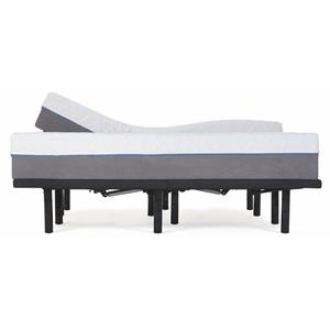 Pemberly Row Plush Cal King Split Mattress and T Bed Base in White