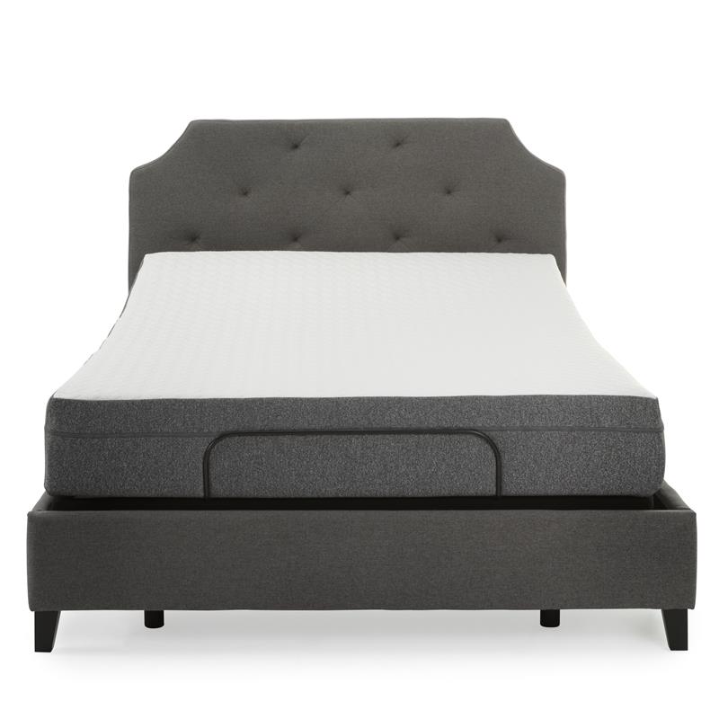 Pemberly Row Queen Foam Mattress and H Adjustable Bed Base in White