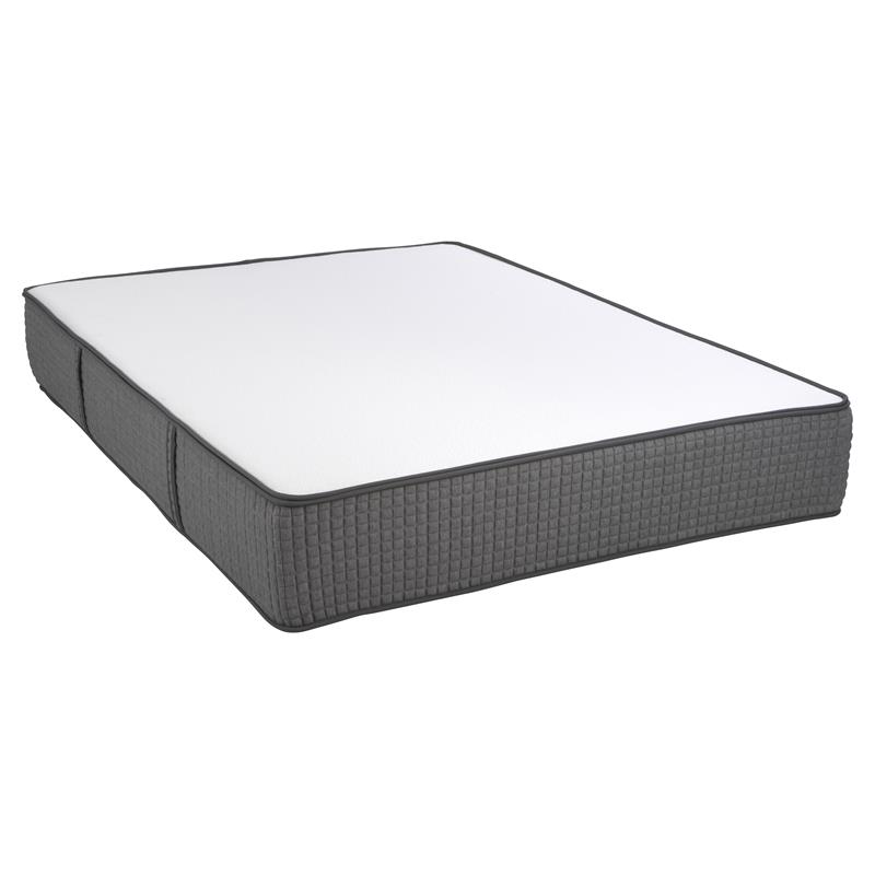 Pemberly Row Flippable King Split Mattress and H Bed Base in White