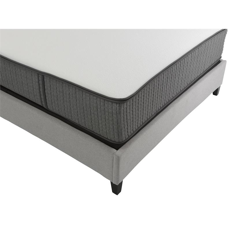 Pemberly Row Flippable Twin Long Mattress and G Bed Base in White