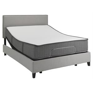 Pemberly Row Flippable Twin Long Mattress and G Bed Base in White