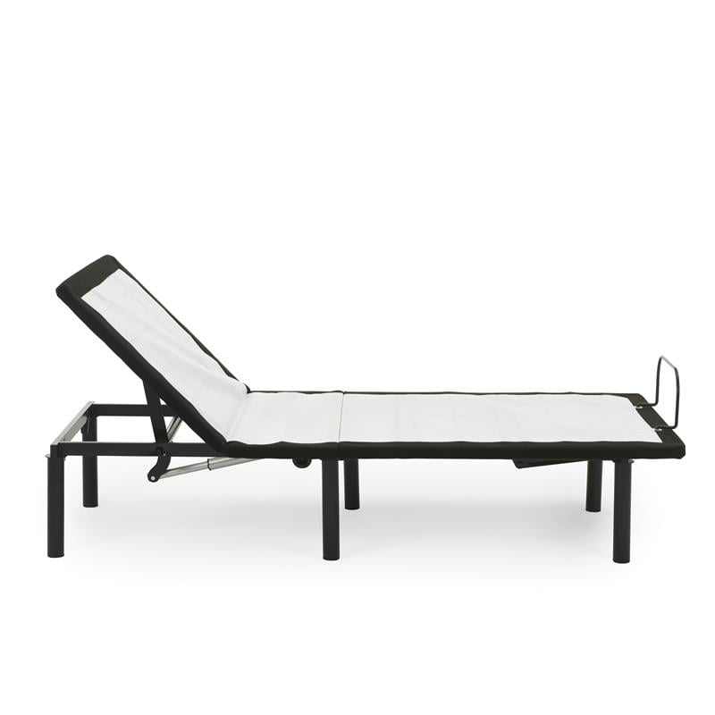 Pemberly Row Flippable Twin Long Mattress and H Bed Base in White