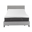 Pemberly Row Modern Fabric/Metal King Mattress & 2 Adjustable Bed in White